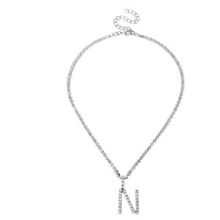 Load image into Gallery viewer, Bling Me Out- Rhinestone Crystal Letter Charm Necklace