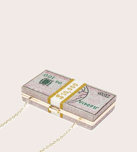 Rhinestone Money Clutch