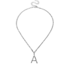 Load image into Gallery viewer, Bling Me Out- Rhinestone Crystal Letter Charm Necklace
