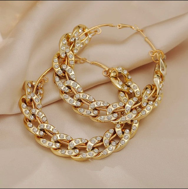 Chain Link Hoop Earrings