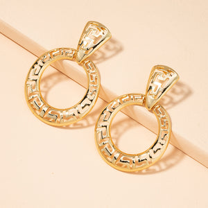 Retro Fashion Golden Circle Earrings