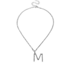 Load image into Gallery viewer, Bling Me Out- Rhinestone Crystal Letter Charm Necklace

