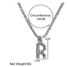 Load image into Gallery viewer, Bling Me Out- Rhinestone Crystal Letter Charm Necklace
