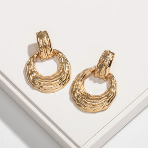 Golden frosted water-drop earrings