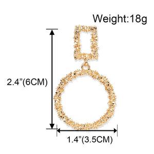 Exaggerated Gold Alloy Dropshaped Earrings