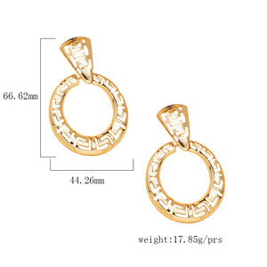 Retro Fashion Golden Circle Earrings
